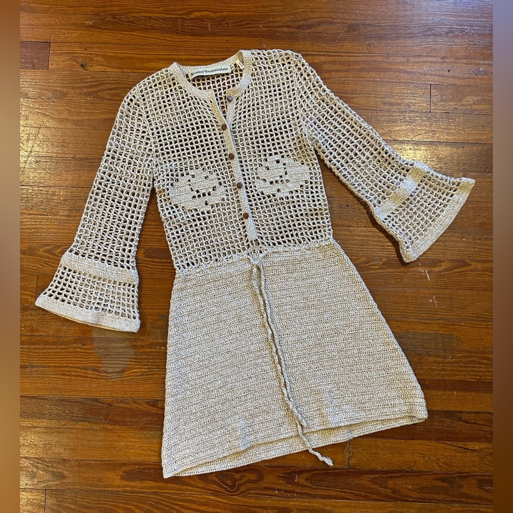 Stoned Immaculate Birkin Crochet Dress Cream XS - Picture 8 of 13